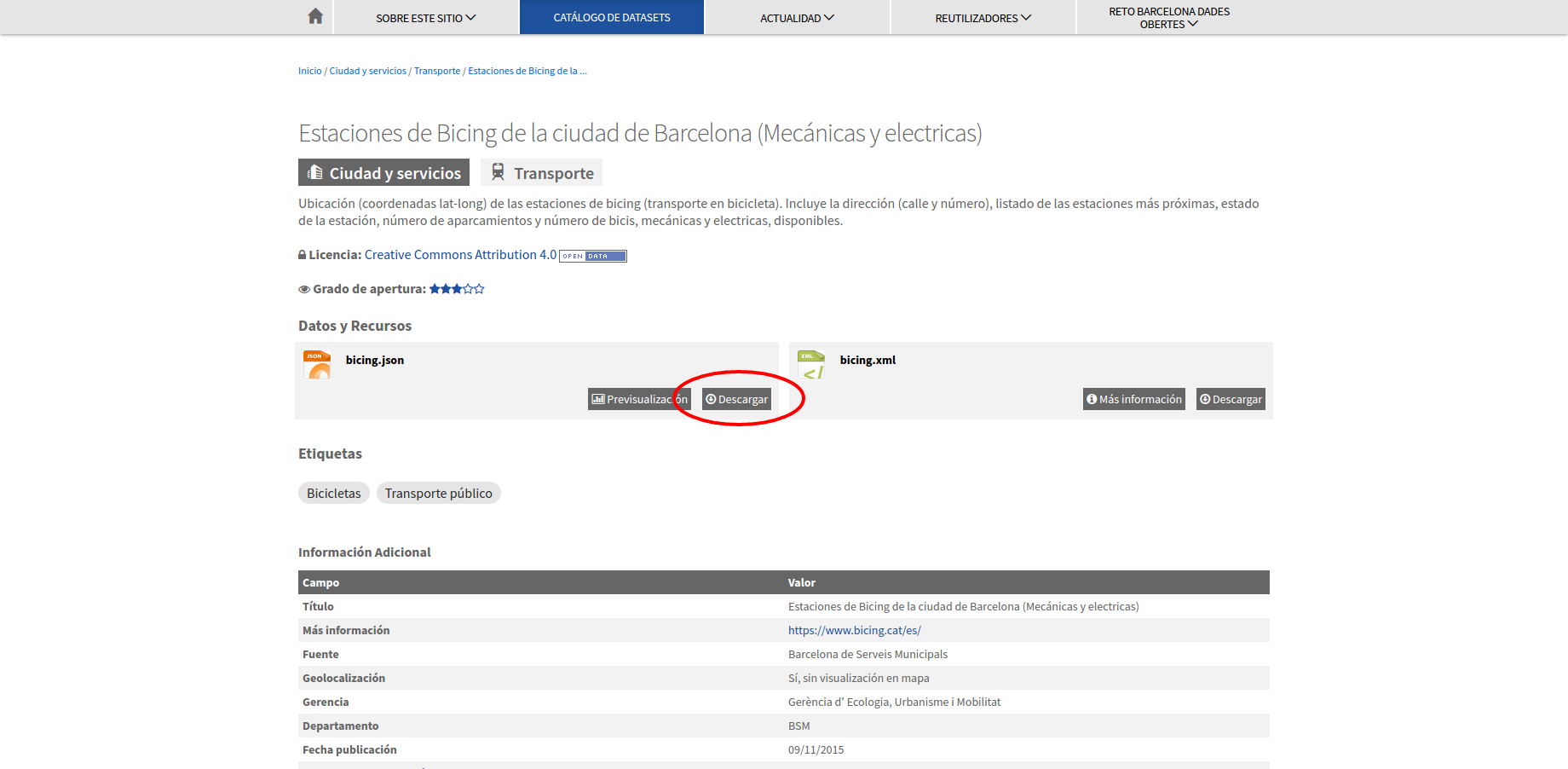 capturar url servicio de bicing